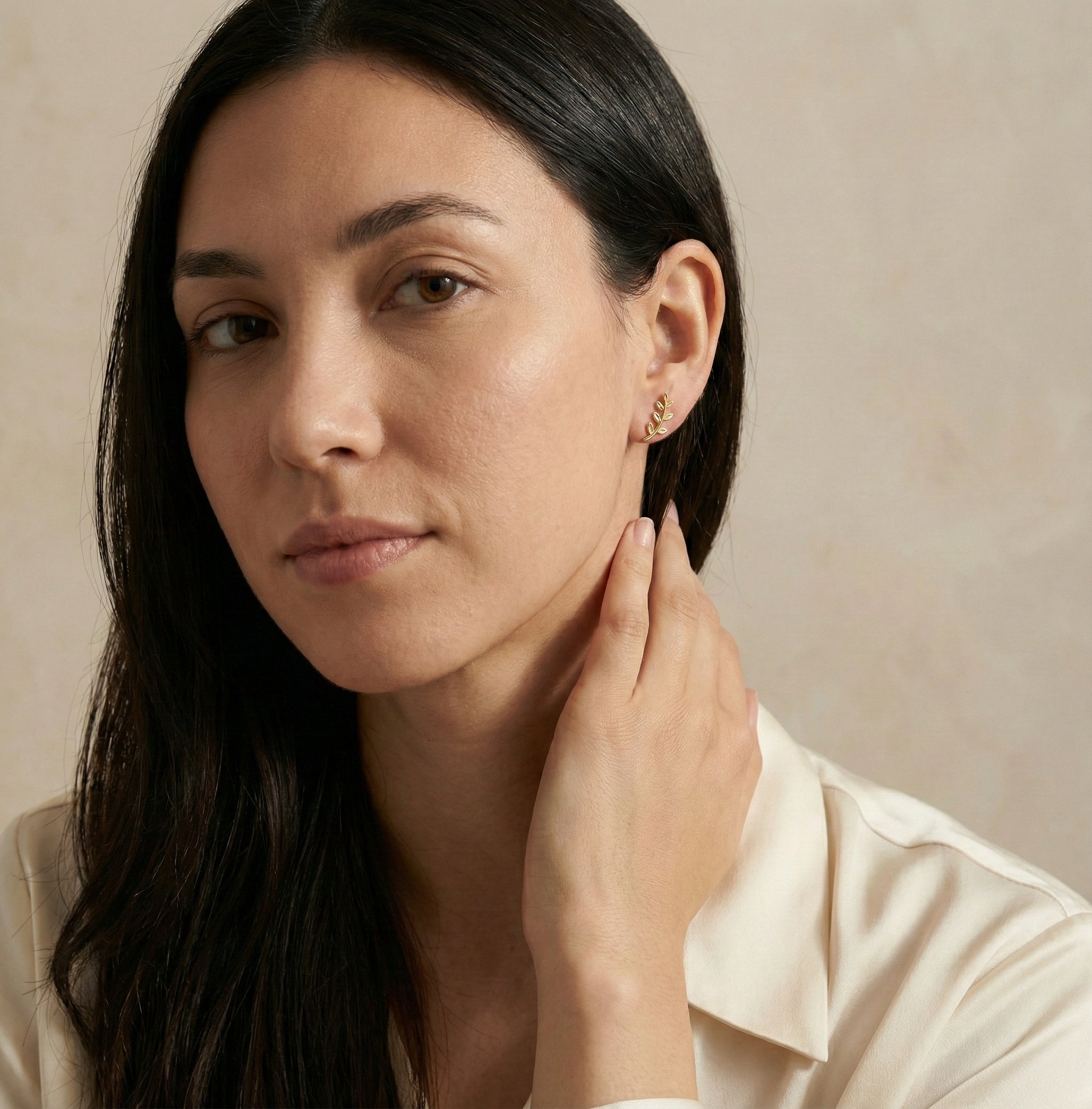 Boucles d’oreilles feuille Sakinah