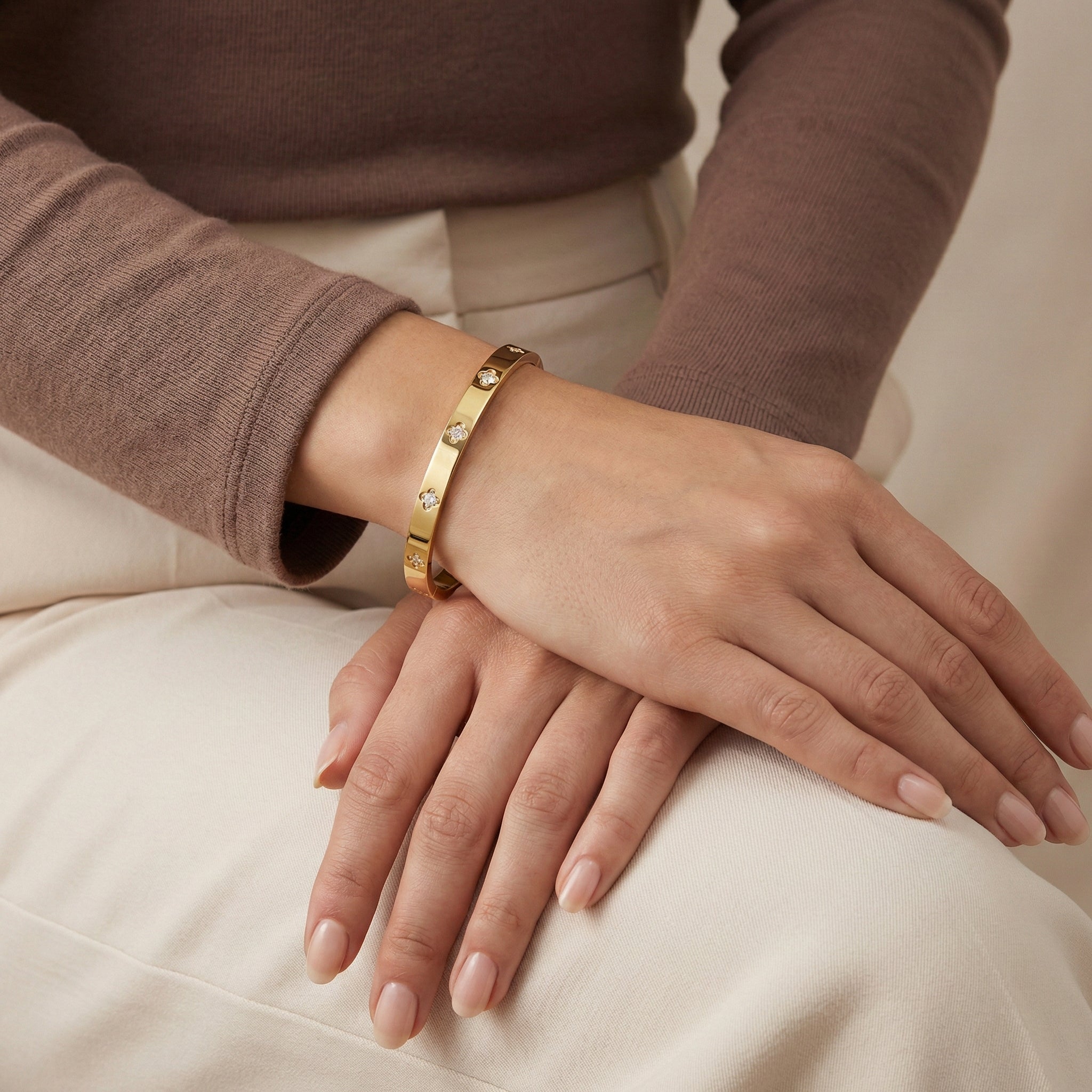 Bracelet trèfle d’or