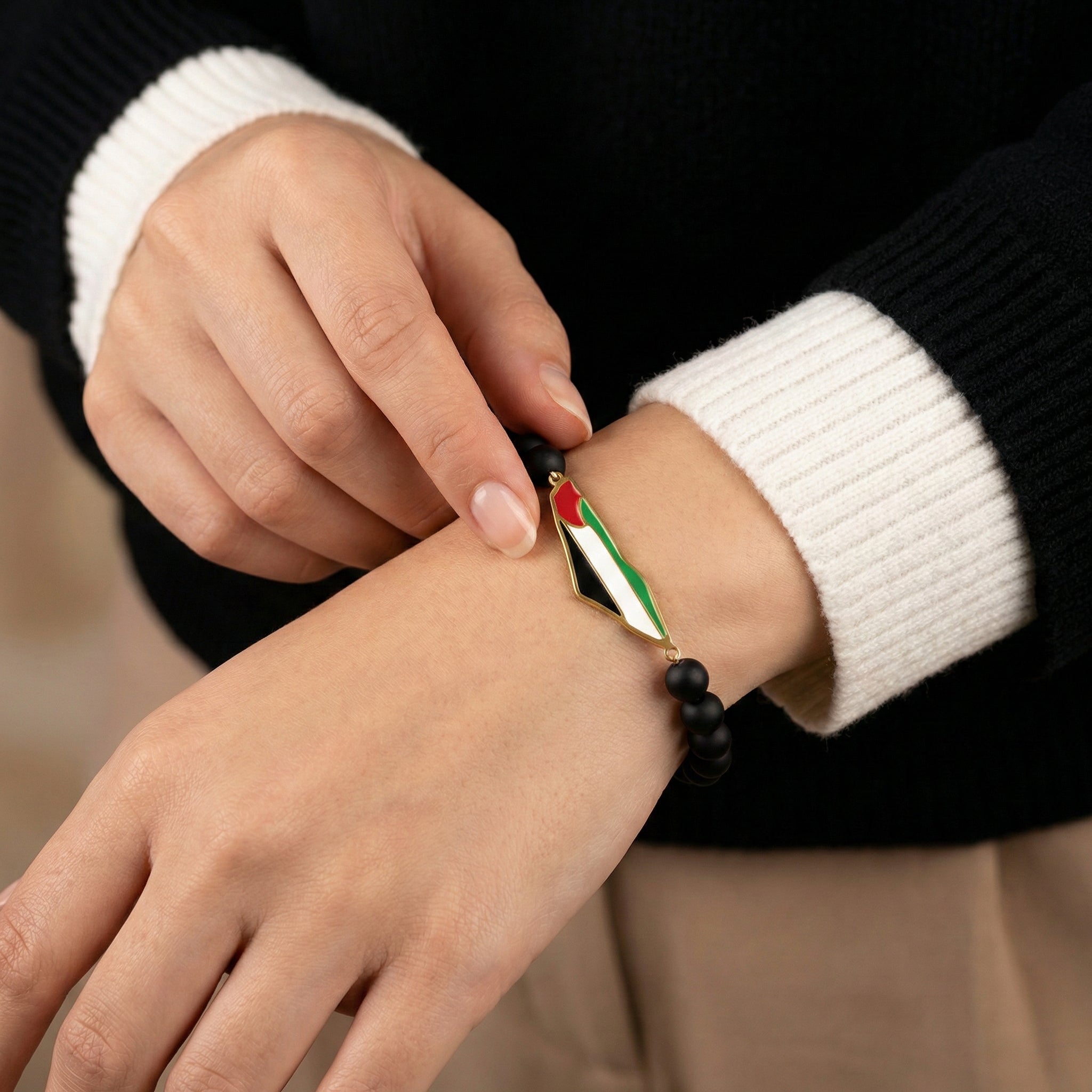 Bracelet de perles Palestine