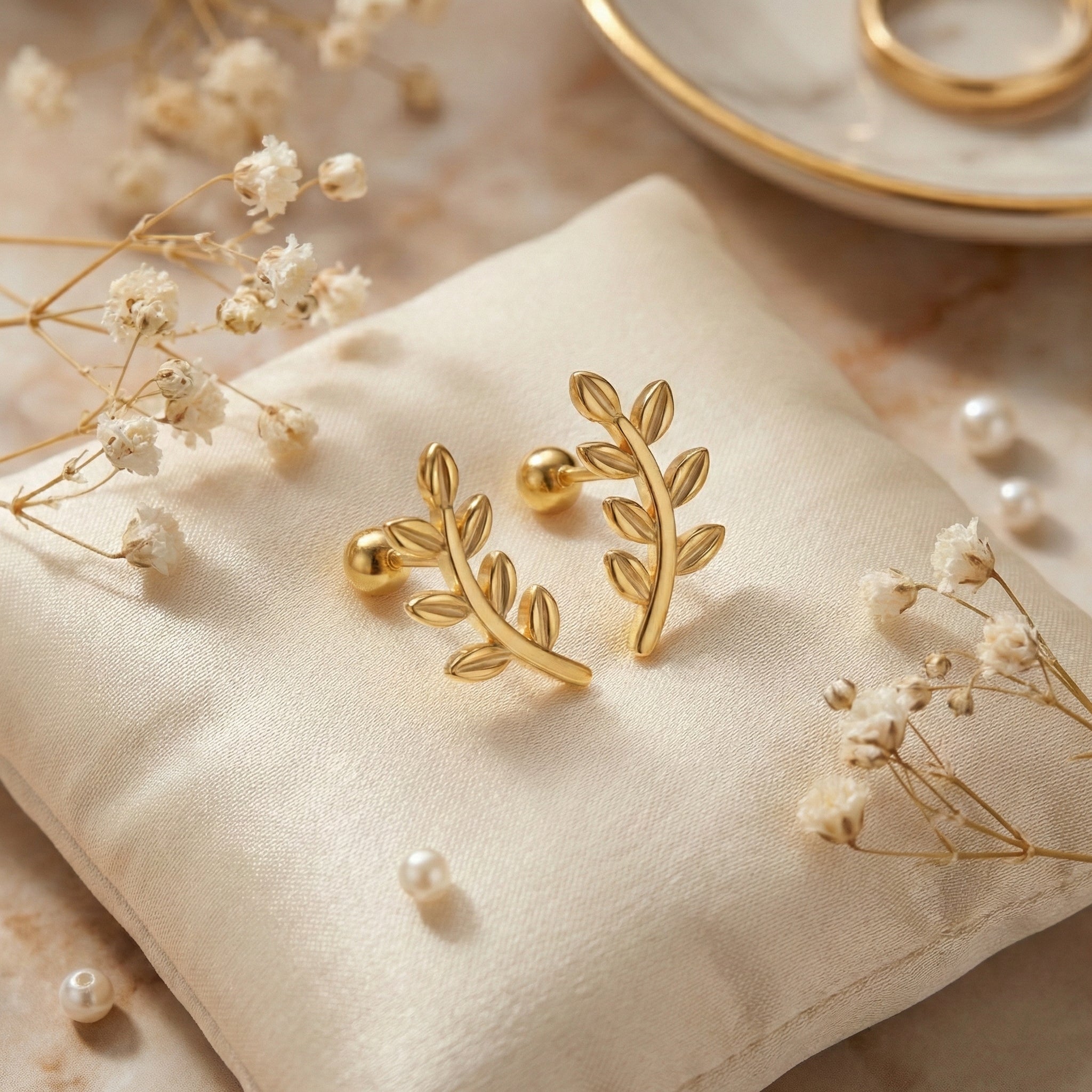 Boucles d’oreilles feuille Sakinah