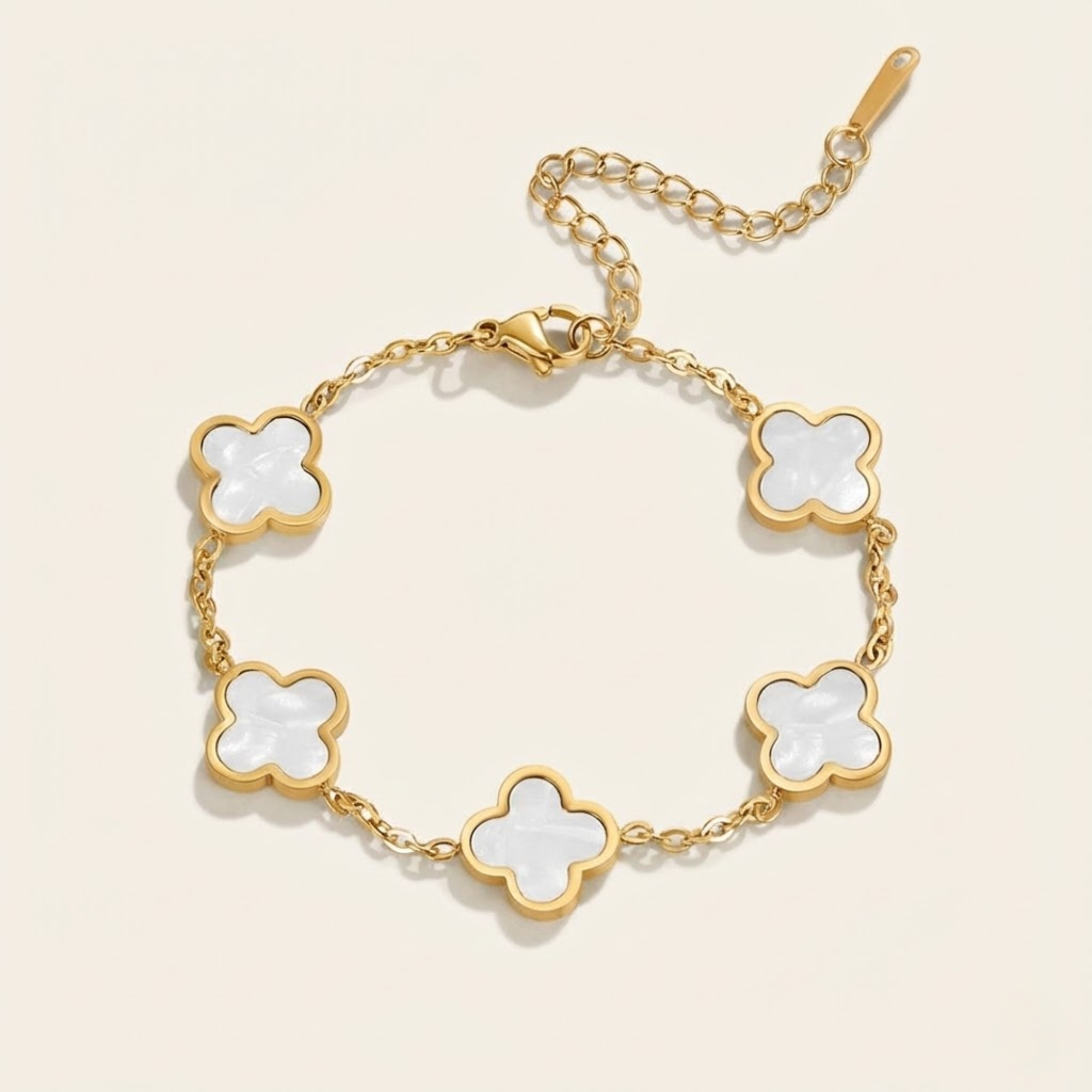 Bracelet trèfle blanc